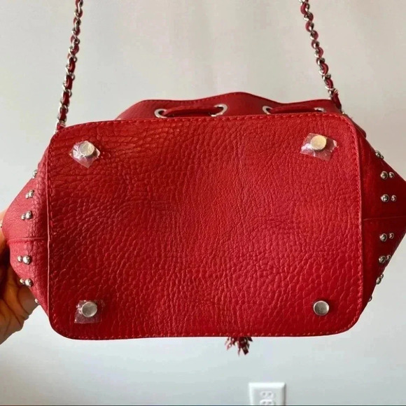 Mango Red Leather Studded Purse - Picture 11 of 12